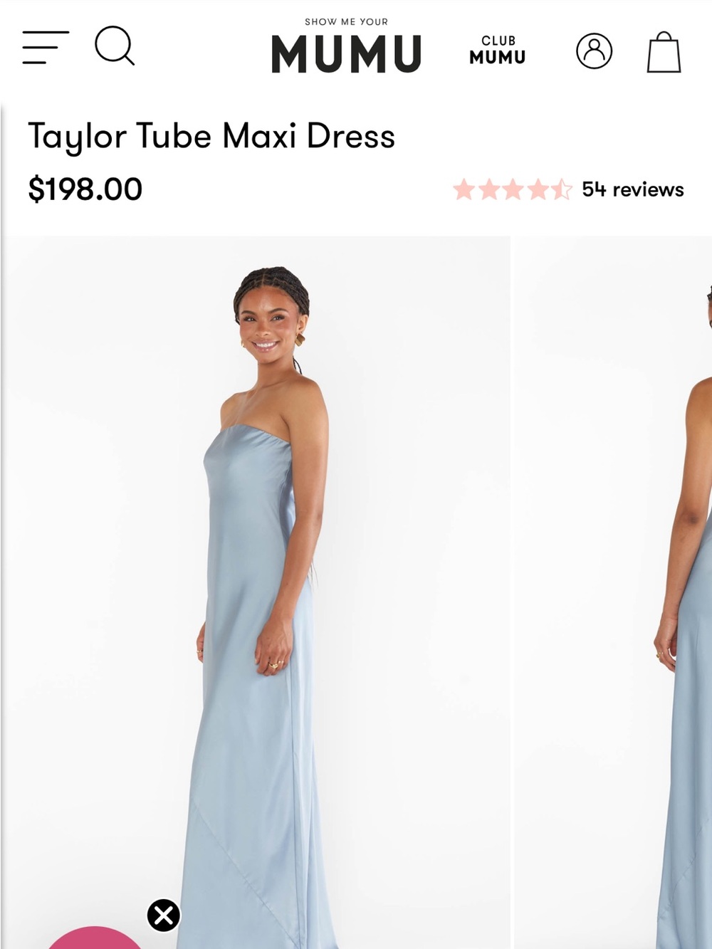 Show Me Your MuMu Taylor Strapless Tube Maxi Dress in Light Blue